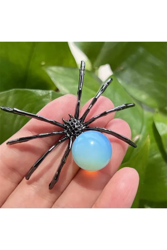 2" Natural Quartz Spider Carved Quartz Crystal Skull Reiki Healing-5PCS-opalite(Not natural)