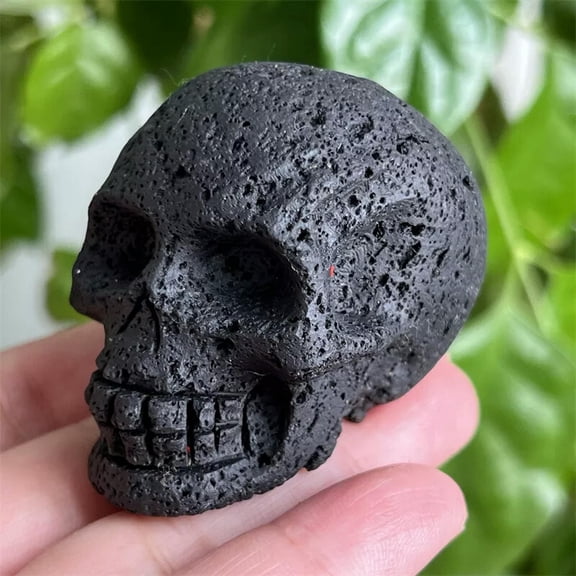 MATROOY 2" Natural Volcanic rock Carved Skull Quartz Crystal Skull Reiki Healing 1PC