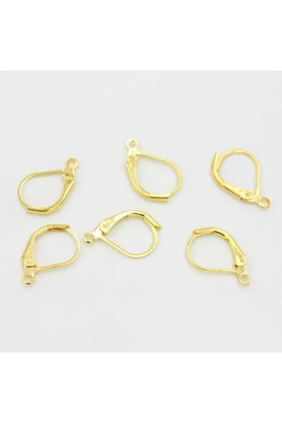 20-50PCS Gold Plated Hook French Clip Ear Hooks Wire DIY Making Earring Findings-20 Pieces-Gold