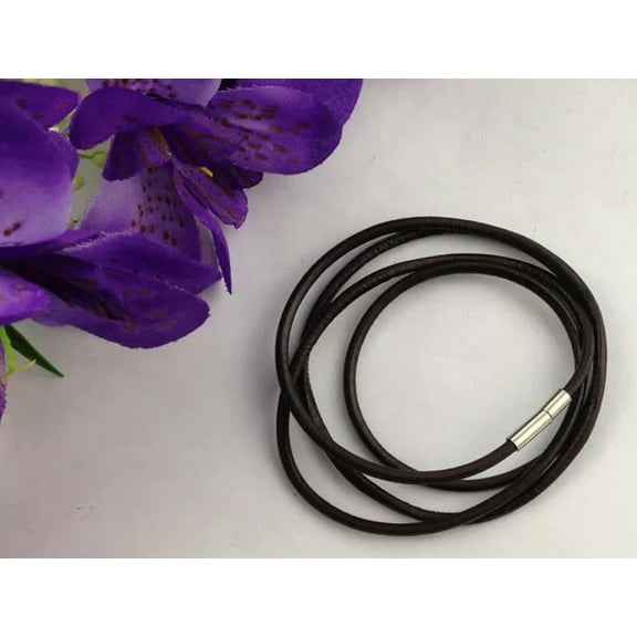 MATROOY 20 PCS 3mm Fashion Coffee Leather Cord Necklaces 80cm #22845