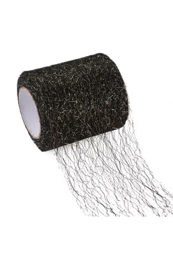20 Yards Spiderweb Netting Fabric Ribbons 75mm Hollow Tulle Craft Decoration-Black