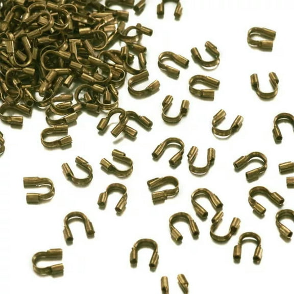 MATROOY 200PCS Brass Wire Guardians Protectors Loops U Shape Accessories for Jewelry-Antique Bronze