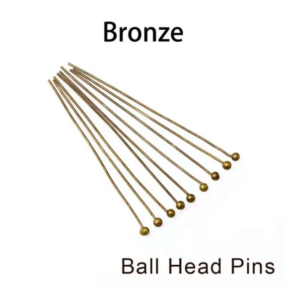 MATROOY 200Pcs/lot 10-50mm Flat Head Ball Head Eye Head Pins Connectors for DIY Jewelry-Bronze 02-30mm x 200Pcs
