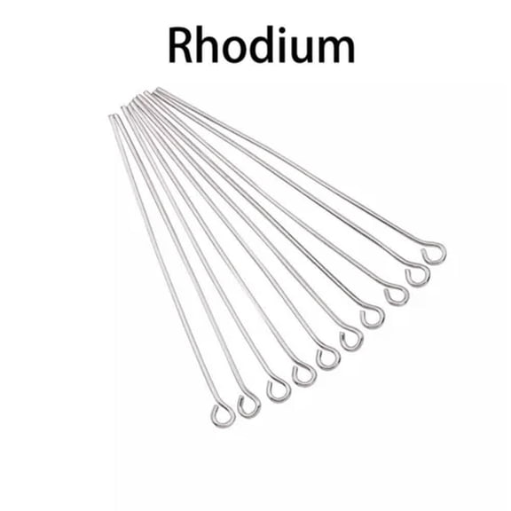 MATROOY 200Pcs/lot 10-50mm Flat Head Ball Head Eye Head Pins Connectors for DIY Jewelry-Rhodium 01-25mm x 200Pcs