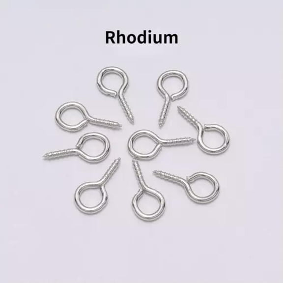 MATROOY 200pcs Eye Pins Hooks Eyelets Screw Threaded Hooks Jewelry Findings Making DIY-Rhodium-5.5*12mm x 200pcs