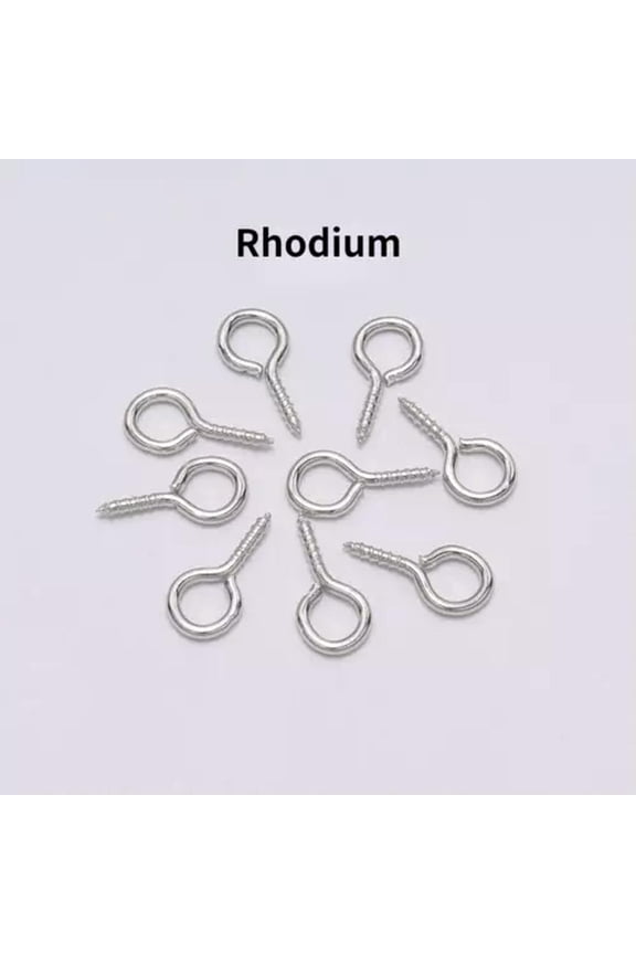 200pcs Eye Pins Hooks Eyelets Screw Threaded Hooks Jewelry Findings Making DIY-Rhodium-6*13mm x 200pcs