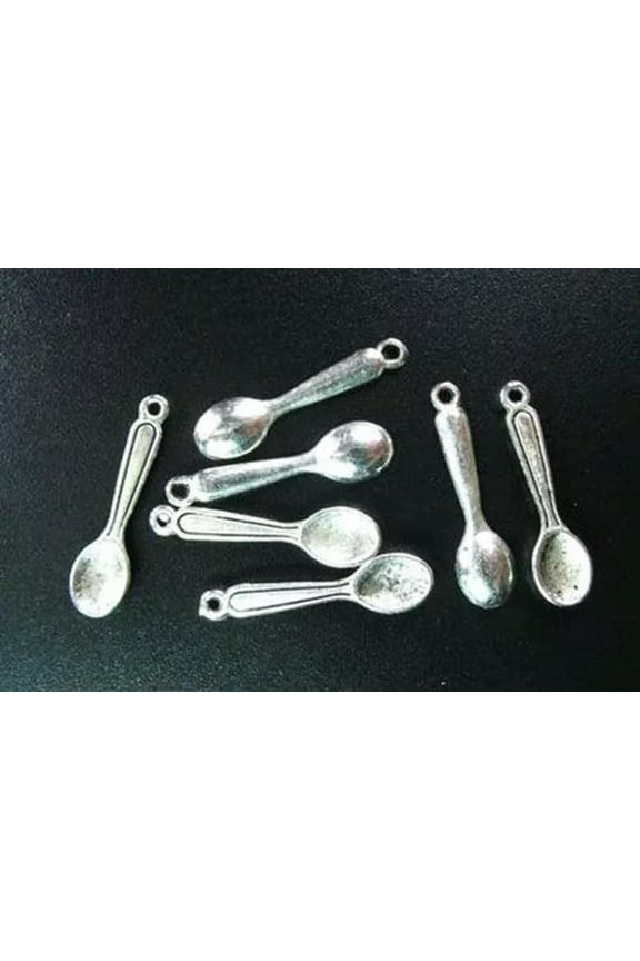 200pcs Tibetan Silver Crafted Spoon Charms 24x6mm R974