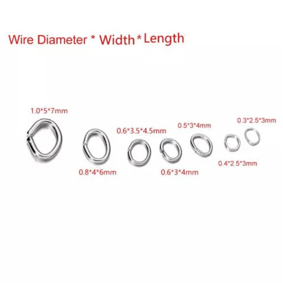 MATROOY 200pcs/bag 2.5-5mm Stainless Steel Olive Rings Jump Rings Split Rings Connectors-Olive Rings-1x5x7mm