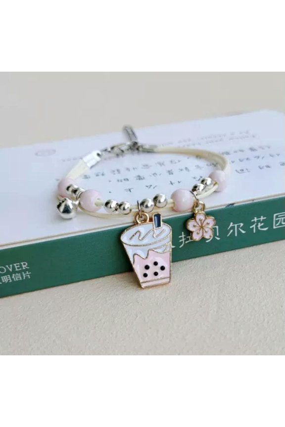 2024 Fashion Flower Animal Bracelet Adjustable Bangle Elegant Women Jewelry Gift-Milky Tea