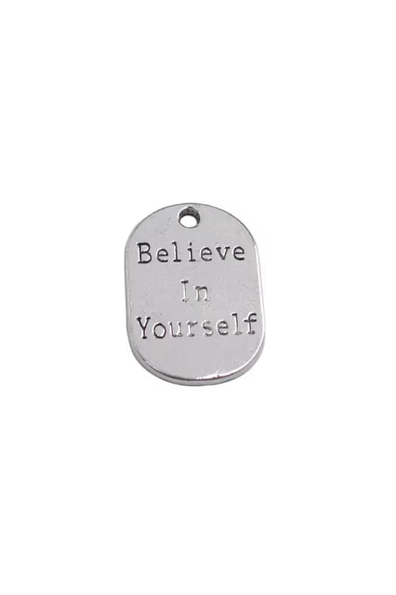 20PCS Antiqued Silver Word Shield Charms Pendants-Believe In Yourself