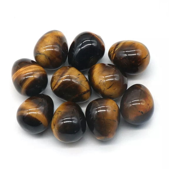 MATROOY 20PCS Lots Natural Tiger Eye Stone Gemstone Crystal Sphere Healing Massager Egg