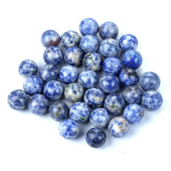 MATROOY 20PCS Natural White Dot Blue Stone Harmony Round Ball Healing Sphere 14mm