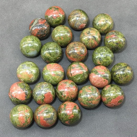 MATROOY 20PCS Unakite Stone Round Stones Crystal Sphere Ball Reiki Healing Natural Gem