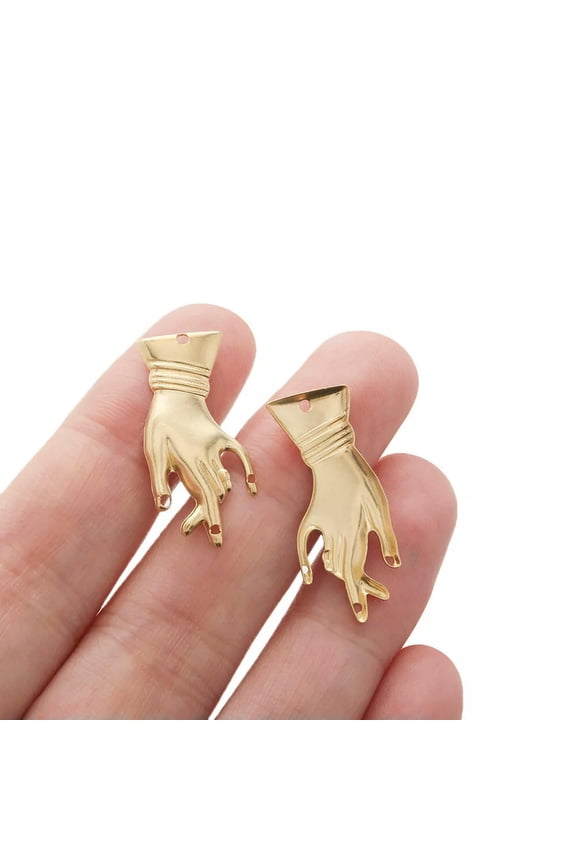 20Pcs Brass Figa Hand Protection Good Luck Charm Diy For Earring Jewelry Making