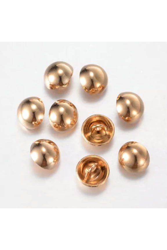 20X Alloy Shank Buttons 1-Hole Half Round Platinum Sport Woolen Coats Buttons-Light Gold