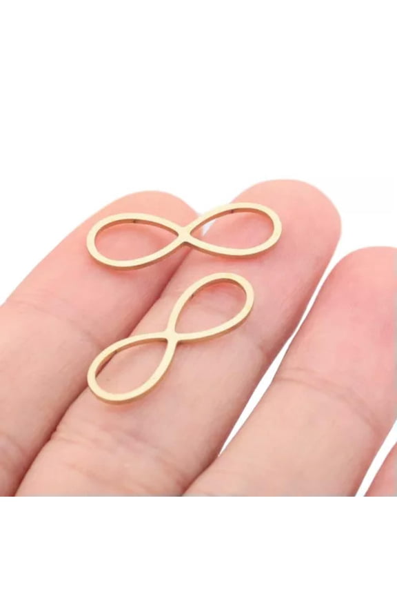 20X Raw Brass Infinity Symbols Charms Connectors Chain Choker Link For Jewelry-26*9mm