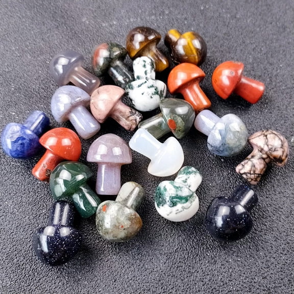 MATROOY 20pc MIX Wholesale Natural Crystal Mushroom/Hand Carved Quartz Crystal Healing