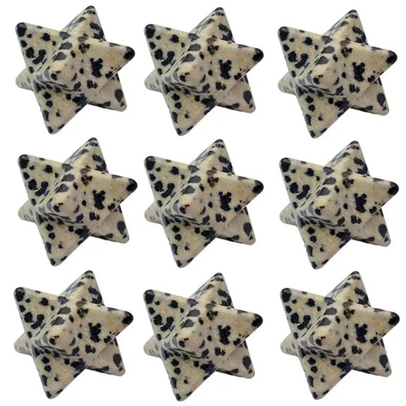 MATROOY 20pcs 25mm Natural Spotted Stone Merkaba Star Healing Reiki Adventurine Decor
