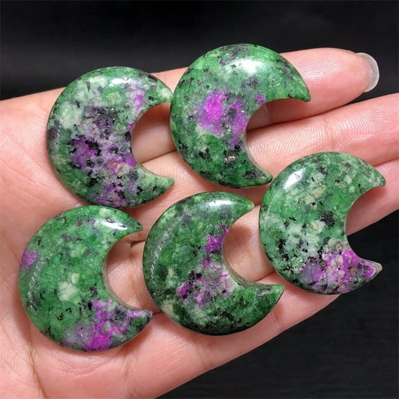 MATROOY 20pcs 30mm Natural Crystals Moon Ruby In Fuchsite Stone Gemstone Reiki Healing