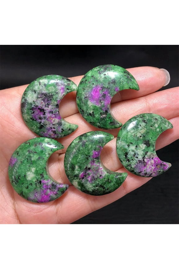 20pcs 30mm Natural Crystals Moon Ruby In Fuchsite Stone Gemstone Reiki Healing
