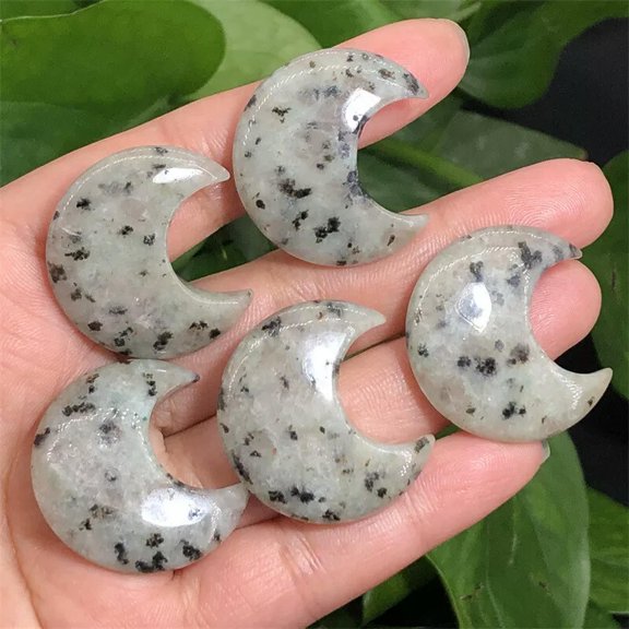 MATROOY 20pcs 30mm Natural Crystals Moon Sesame Stone Gemstone Reiki Healing Decorate