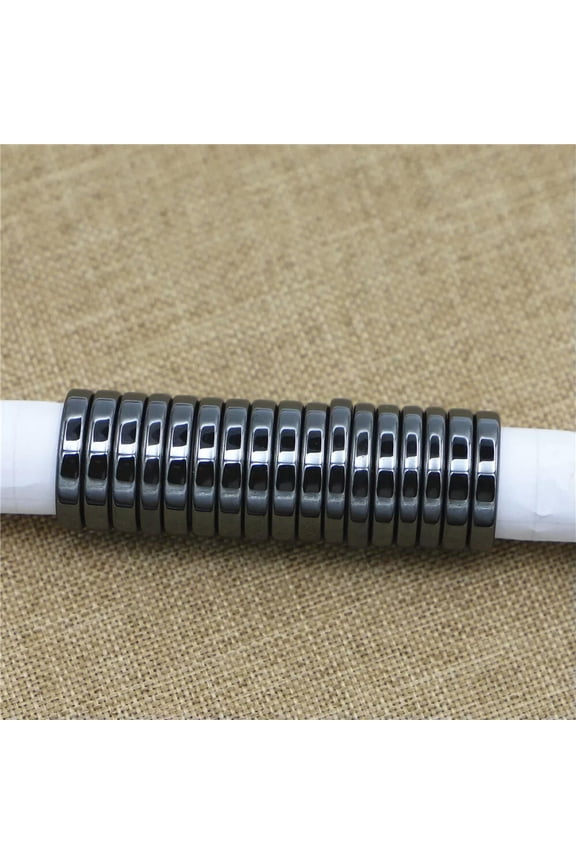 20pcs 4mm Natural Black Hematite Ring - Anxiety Balance Circulation