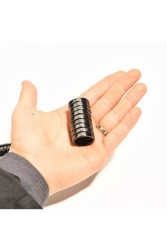 20pcs 6mm Natural Black Hematite Ring - Anxiety Balance Circulation