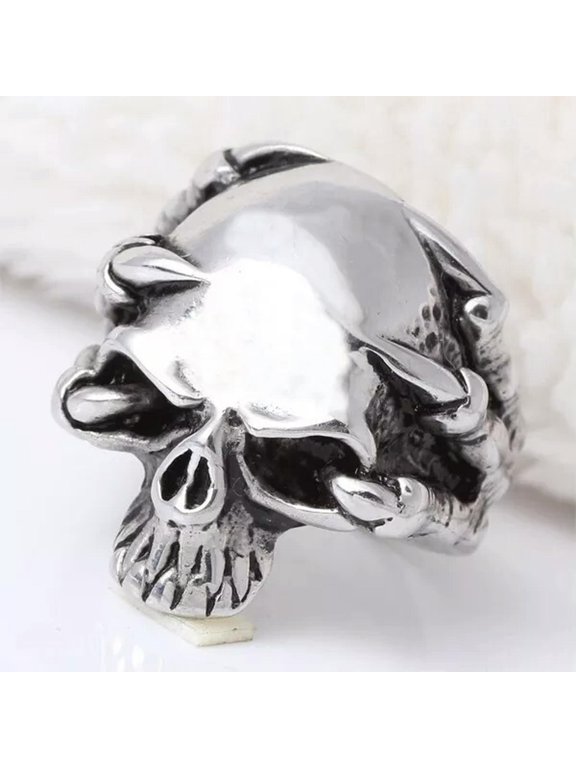 20pcs Dragon Claw Skull Skeleton Alloy Men's Ring Gothic Demon Silver Biker
