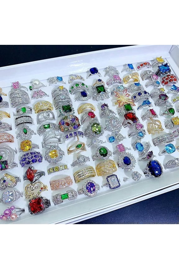 20pcs Lady's Jewelry Wholesale lots Assorted Cute Rhinestone Fashion Rings