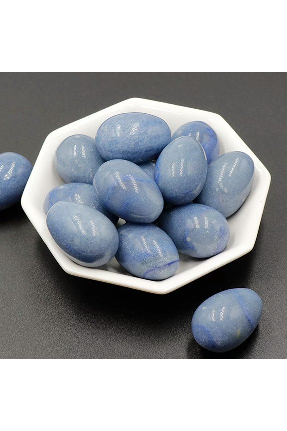20pcs Natural Blue Aventurine Stone Egg Skull Carved Pendant Healing Gem Reiki