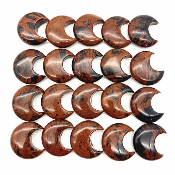 MATROOY 20pcs Natural Golden Swan Stone Crescent Moon Shape DIY Jewelry Making Kit