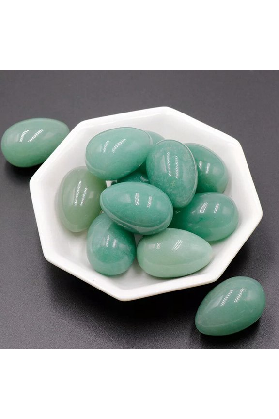 20pcs Natural Green Aventurine Stone Egg Skull Carved Pendant Healing Gem Reiki