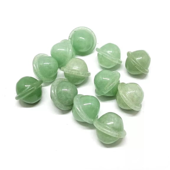 MATROOY 20pcs Natural Green Aventurine Stone Healing Spacecraft Planet Home Decor 20mm