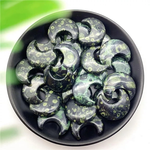 MATROOY 20pcs Natural Kambaba Japer Stone Crescent Moon Shape DIY Jewelry Making Kit