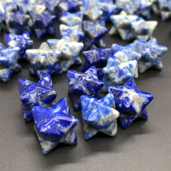MATROOY 20pcs Natural Lapis Lazuli Stone Mer-Ka-Ba Pendulum Prism Wand Reiki Healing
