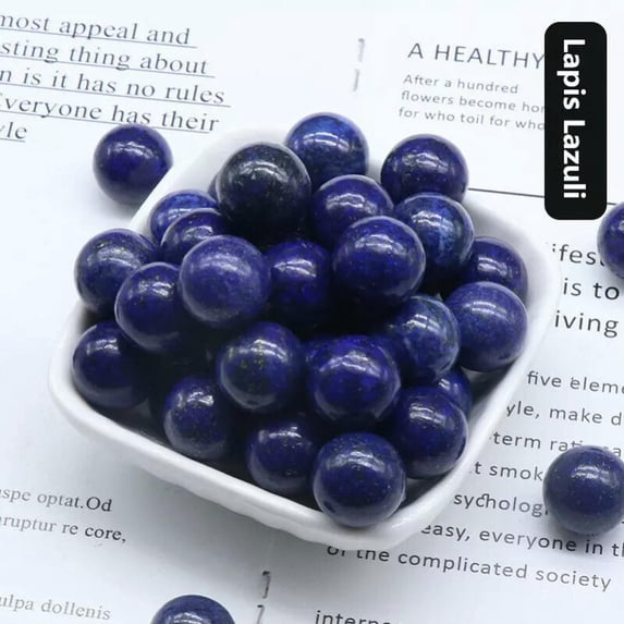 MATROOY 20pcs Natural Lapis Lazuli Stone Round Ball Crystal Rock 16mm Reiki Chakra