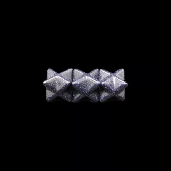 MATROOY 20pcs Natural Mixed Stone Mer-Ka-Ba Pendulum Prism Magic Wand Reiki Healing 12mm-Blue sand stone