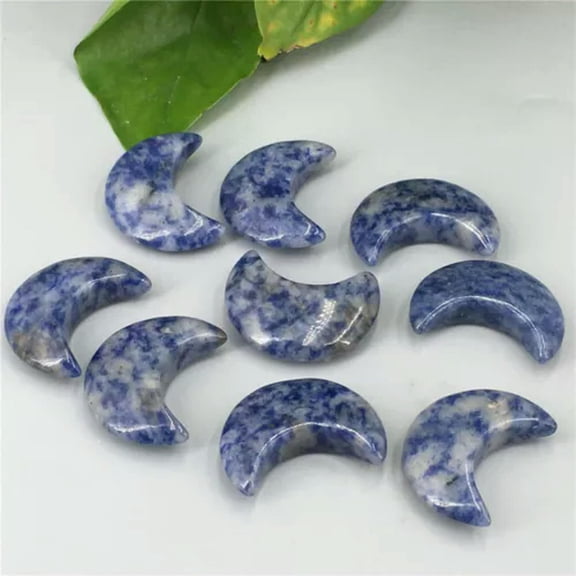 MATROOY 20pcs Natural Sodalite Stone Gemstone Crescent Moon Shape DIY Jewelry Making Kit