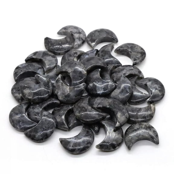MATROOY 20pcs Natural Spectrolite Gemstone Crescent Moon Shape DIY Jewelry Making Kit