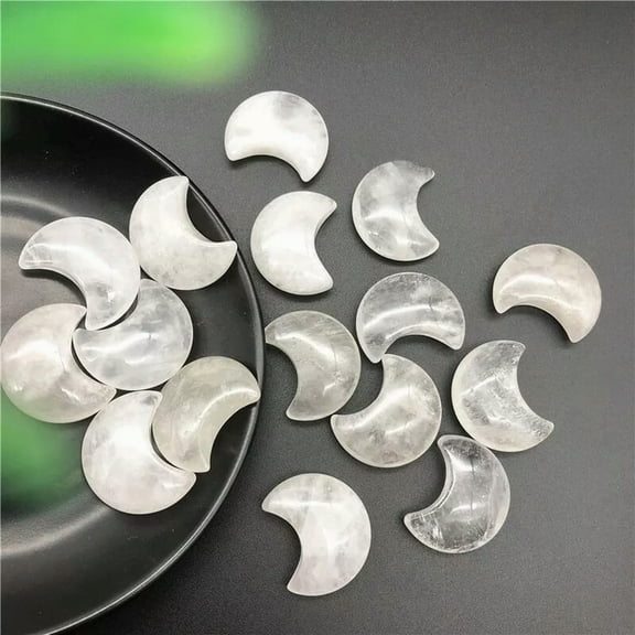 MATROOY 20pcs Natural White Crystal Gemstone Crescent Moon Shape DIY Jewelry Making Kit