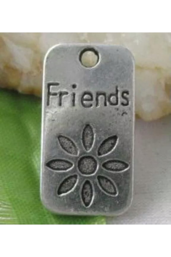 20pcs Tibetan Silver FRIENDS Rectangle Charms R8116