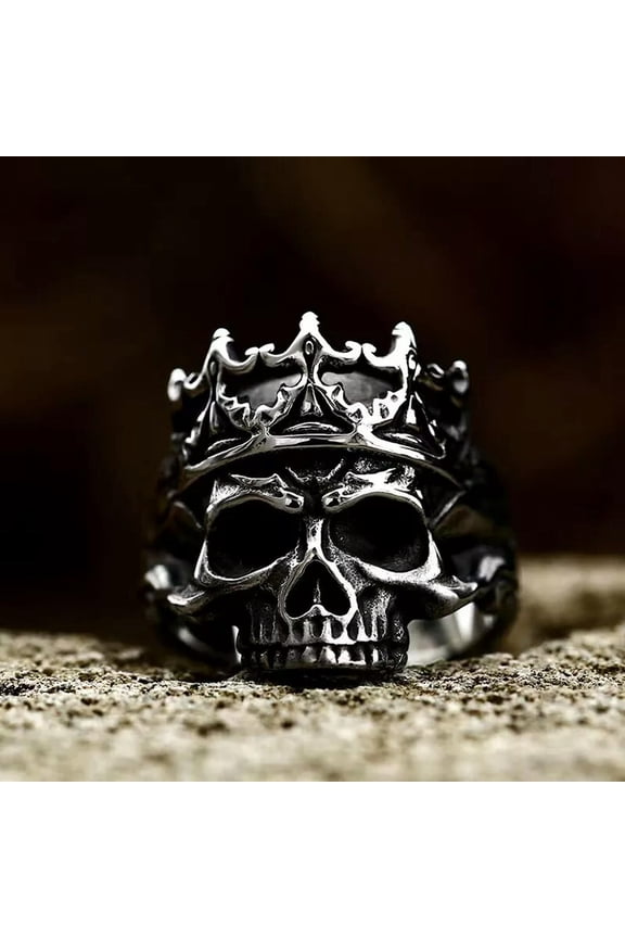 20pcs Women Punk Skull Ring Skeleton Devil Rings Halloween Gem Jewelry