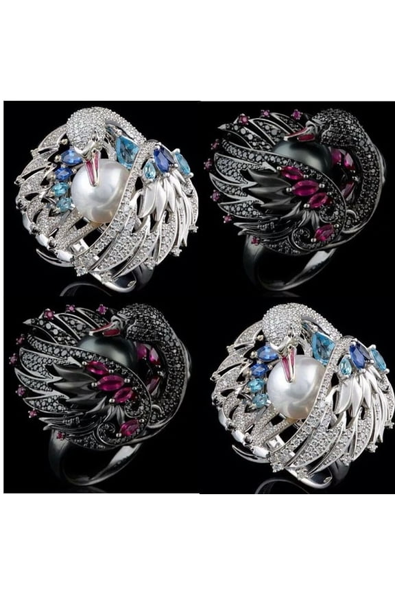20pcs Womens Ring Iconic Swan Cubic Zirconia Crystal Tone Size 6-10