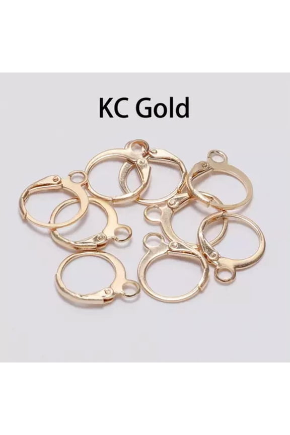 20pcs/lot 14*12mm French Lever Earring Hooks Wire Settings Base Hoops Earrings-KC Gold