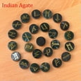thumbnail image 1 of MATROOY 25pcs Natural Crystal Quartz Stone Rune Set Elder Futhark Reiki Healing Gemstone-India Agate, 1 of 9