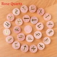 thumbnail image 1 of MATROOY 25pcs Natural Crystal Quartz Stone Rune Set Elder Futhark Reiki Healing Gemstone-Rose Quartz, 1 of 8
