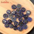 thumbnail image 1 of MATROOY 25pcs Natural Crystal Quartz Stone Rune Set Elder Futhark Reiki Healing Gemstone-Sodalite, 1 of 8