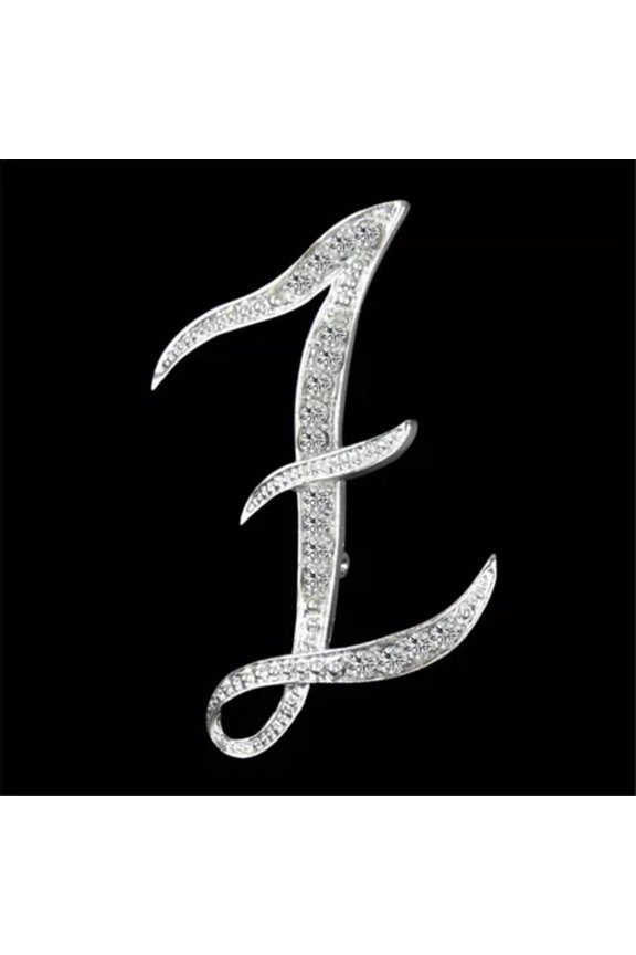 26 Letters Crystal Rhinestone Alphabet Brooch Pin Wedding Women Jewelry Gift Lot-Z