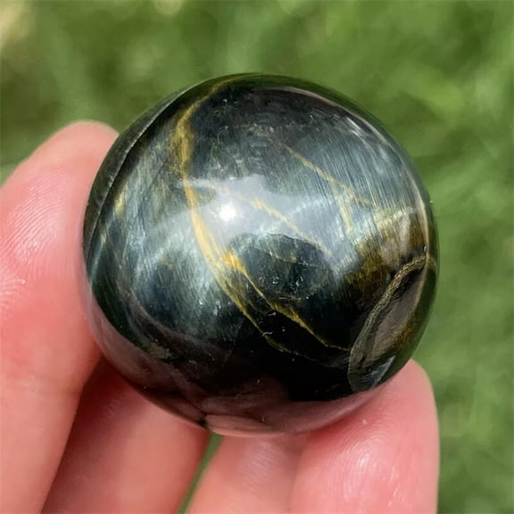 MATROOY 29mm+ 1pc Natural Blue Tigers Eye Jasper sphere quartz crystal Ball Healing 1pc