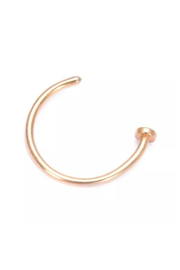 2PCS Nose Ring Surgical Steel Fake Nose Rings Hoop Lip Rings Small Thin Piercing-gold-10mm